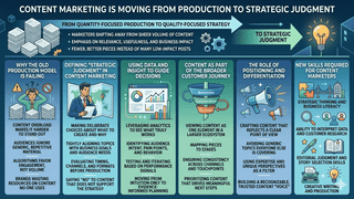 What does it mean that content marketing is moving from production to strategic judgment? Chedir Content Writing Services