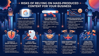What risks do business owners face if they continue to rely on mass-produced content? Chedir Content Writing Services